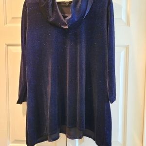 Black Tunic with Sapphire blue sparkles